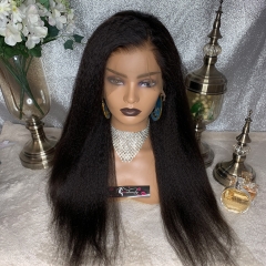 Osolovely Side Part 13x6 Lace Front Wig With Baby Hair Glueless Kinky Straight Wig Remy Hair Lace Front Human Hair Wigs Pre Plucked