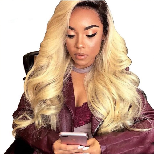 Mink Hair 1B/613 Blonde Color Body Wave Human Hair Full Lace Wigs Hand Made Human Hair Wig