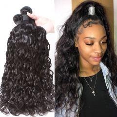 Osolovely Hair Natural Wave Human Hair Extensions Human Hair Weave Bundles Natural Black 1 / 3 / 4 PCS can be Dyed/Bleached Natural Wave Hair