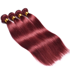 Osolovely Hair Straight Bold Red #99 Burgundy Human Hair Weave 1/3/4 Bundles Straight Human Hair Osolovely Hair Thick Hair Extension