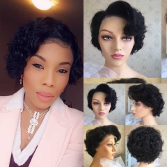 Natural Wave Pixie cut lace wig Short Lace Front Human Hair Wigs For Black Women 13x6 lace front wig 180% Hair Deep Wave Lace Frontal BOB Wigs