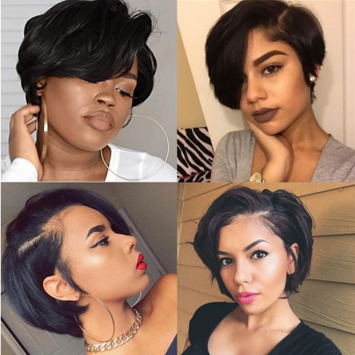 osolovely hair 180% density 13*6 Curly Human Hair Wig For Black Women Short Glueless wave Lace Wig Bob pixie cut lace Wigs Pre Plucked Swiss Lace