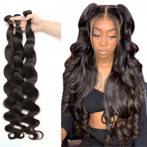 40inch Osolovely Hair32 34 36 38 40 Inches Human Hair Bundles Natural Color 1Piece Body Wave Hair Long Length Remy Hair