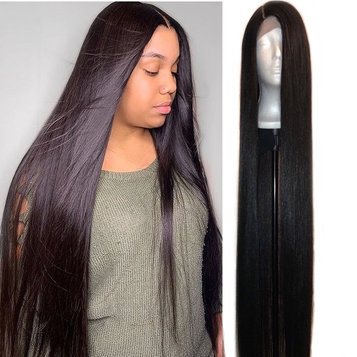 40 Inch Long Hair Full Lace Wig Straight Wig Human hair Wigs Pre Plucke Glueless For Woman 40inch Straight Human Hair Wigs For Black Women