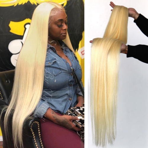 40inch Osolovely hair blonde #613 40 inch straight bundles long straight human hair extension 40inch