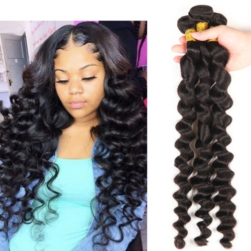 Brazilian Hair Loose Wave Bundles Human Hair Weave Bundles 1/3/4 PCS Human Hair Loose Wave Bundles Extensions 10-40 Inch