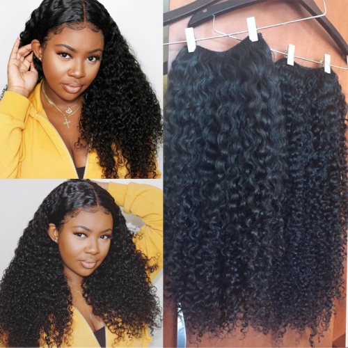 curly wave Human Hair Bundles Curly 3 Bundles Brazilian Natural Black Human Hair Remy Hair 100% Human Hair Natural Hair Weft