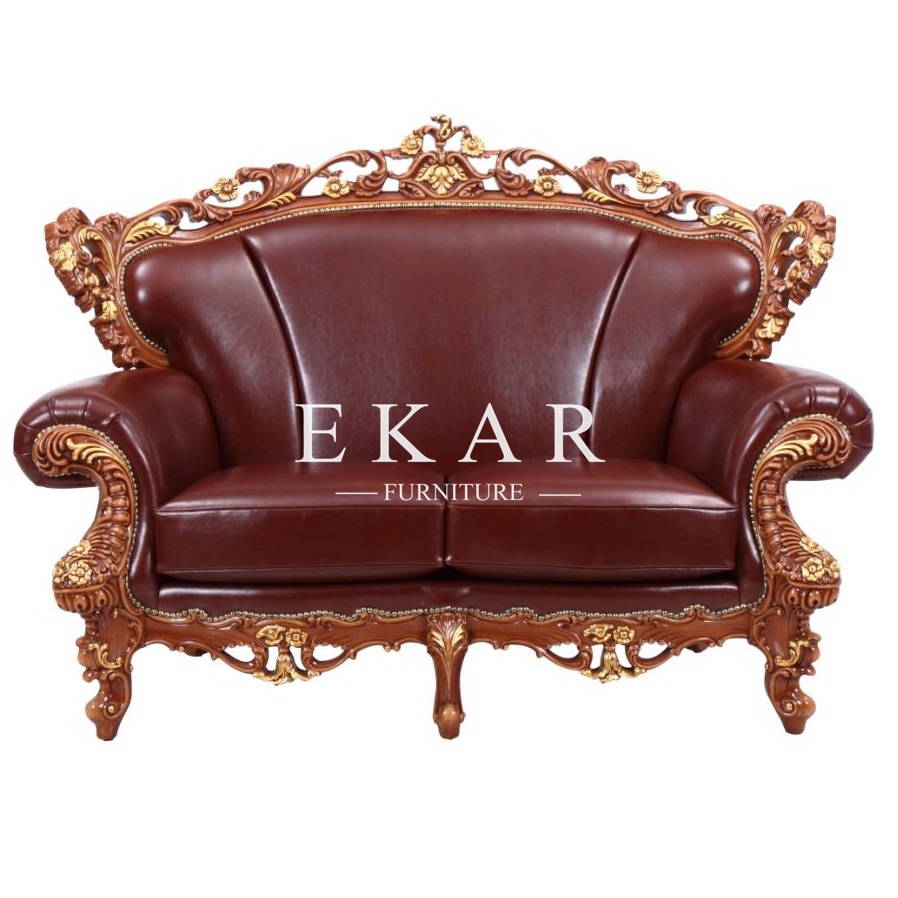 Studded Leather Sofa Couch Furniture Ekar Furniture