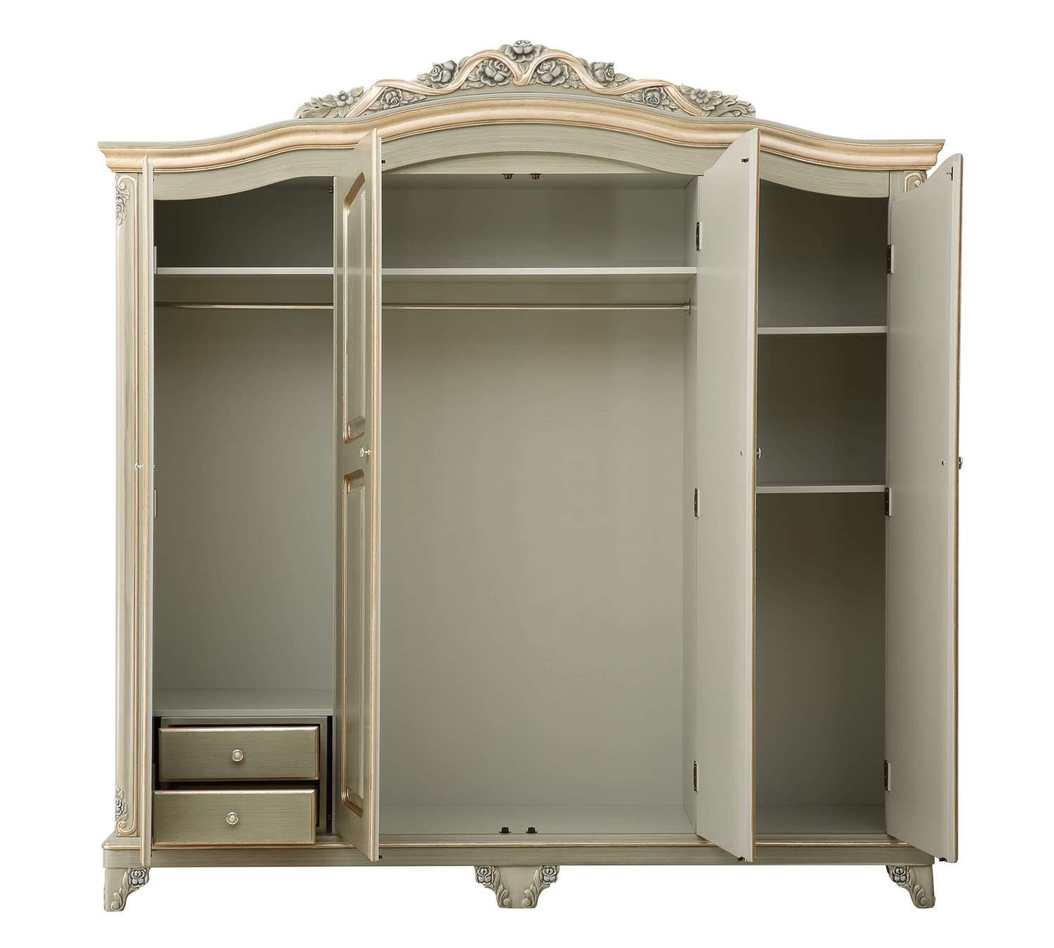 Four Doors Armoire Antique Solid Wood Armoire Wardrobe,Wardrobes