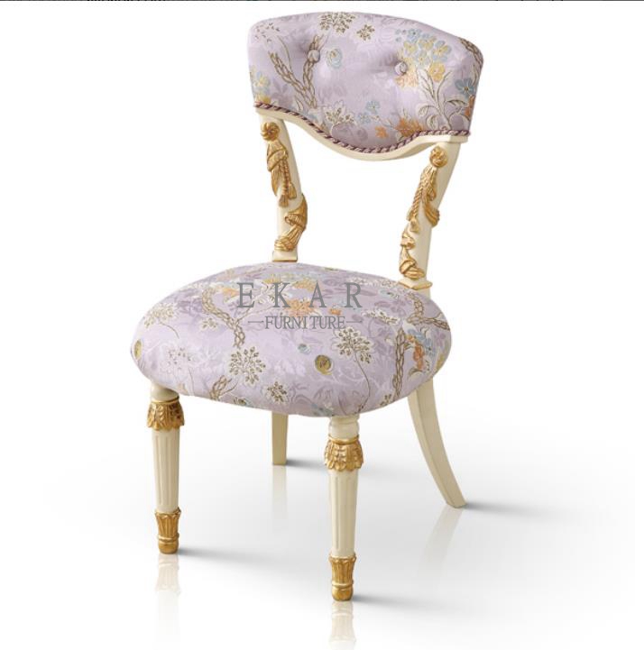 Bedroom Furniture Embroidered Fabric Vanity Chair/Vanity Seat/Makeup
