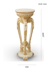 Elegant French Royal Style White and Gold Wooden Flower Stand