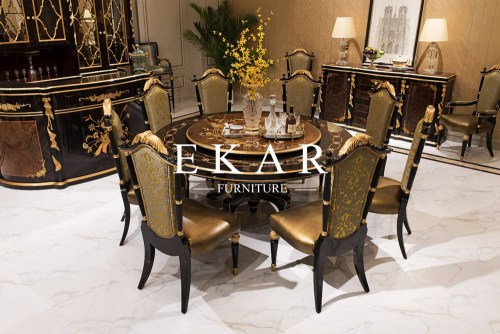 2.8M Antique Customized Luxury Design Round Dining Table