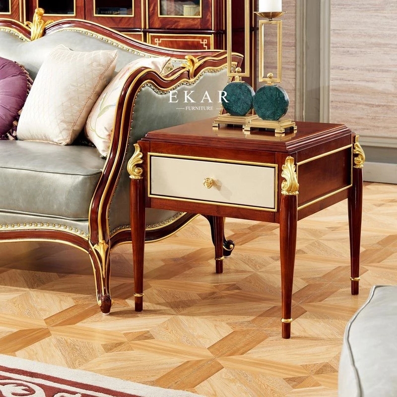 Classic Luxury Wooden Corner Side Table For Living Room ...