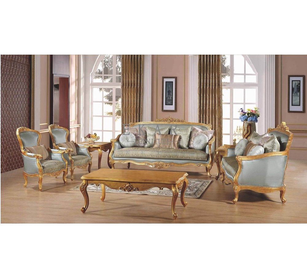 Luxury Antique Design Classic European Fabric Sofa Set