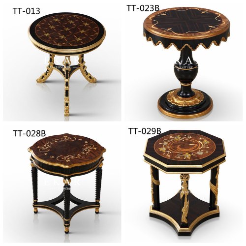 Classic Design Royal Furniture Black Wooden Side End Table