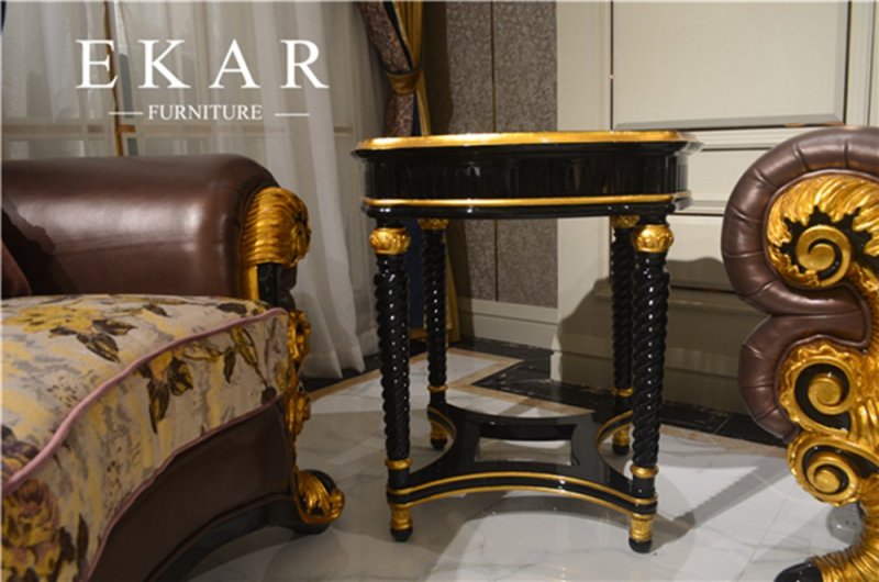 Classic Design Royal Furniture Black Wooden Side End Table