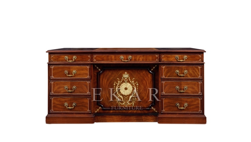 European Knee hole Solid Wood Executive Desk