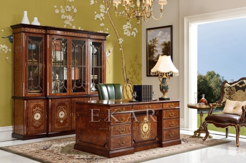 European Knee hole Solid Wood Executive Desk