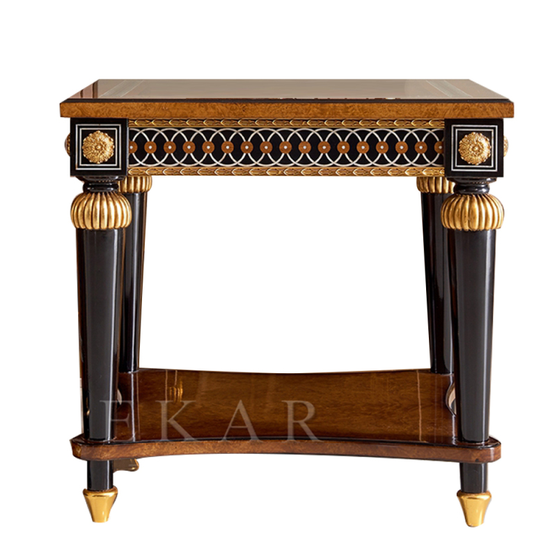 European-style golden luxury side coffee table high-end coffee table corner table