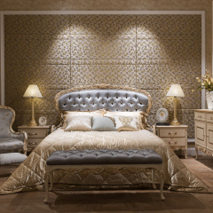 Grey Upholstered Fabric Headboard King Size Bed Frame