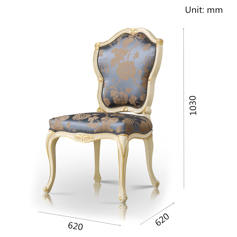 Dining Room Antique Silk Embroidered Upholstered Armless Chair