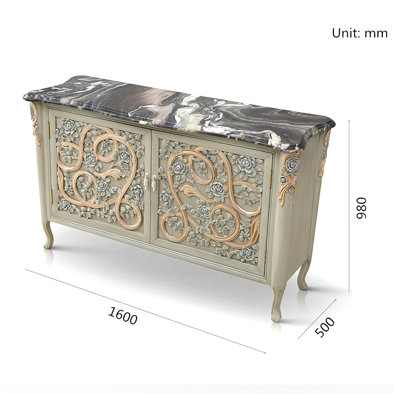 Luxury Furniture Lobby Marble Top Storage Sideboard/ Cabinet /Meals Side
