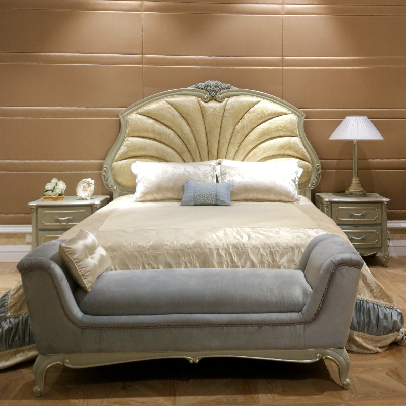 Ocean Shell King and Super Wide Size Wooden Bed Frame