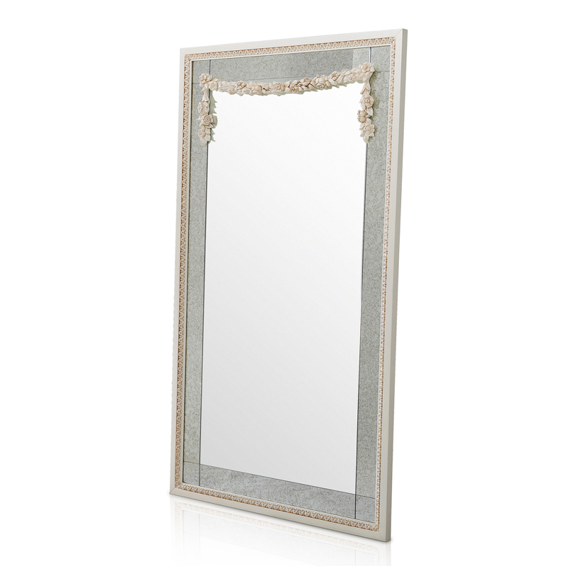 White Square Wooden Vanity Mirror/Wall Mirror/Full-length Mirror/Standing Mirror