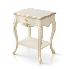 Ivory White and Rose Golden Delicate Nightstand