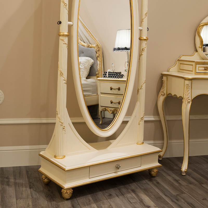 Elegant White Dressing Mirror/Vanity Mirror/Bedroom Mirror