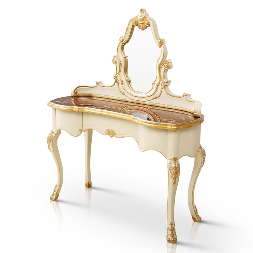 Veneered Ivory White Wooden Vanity Table/Dressing Table/Makeup Table