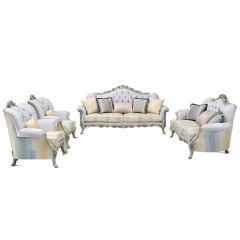 Gray classic carved flower corduroy sofa furniture set