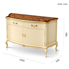 Kakhi White French Style Sideboard/Meal Side Container/Side Cabinet