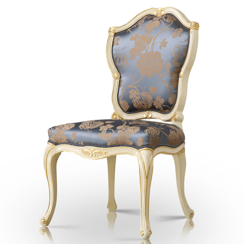 Dining Room Antique Silk Embroidered Upholstered Armless Chair