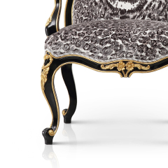 Cheetah Patterned Chairs Black Accent Armchair Set For Sale