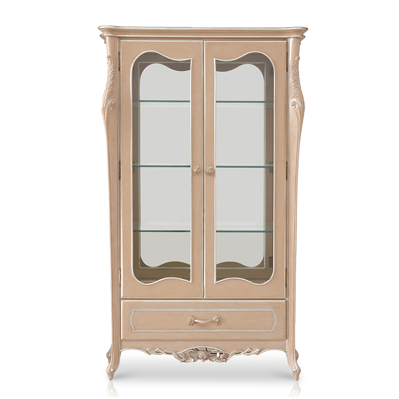Ivory White Cabinet with Door/Curio Cabinet/Cupboard/Display Cabinet
