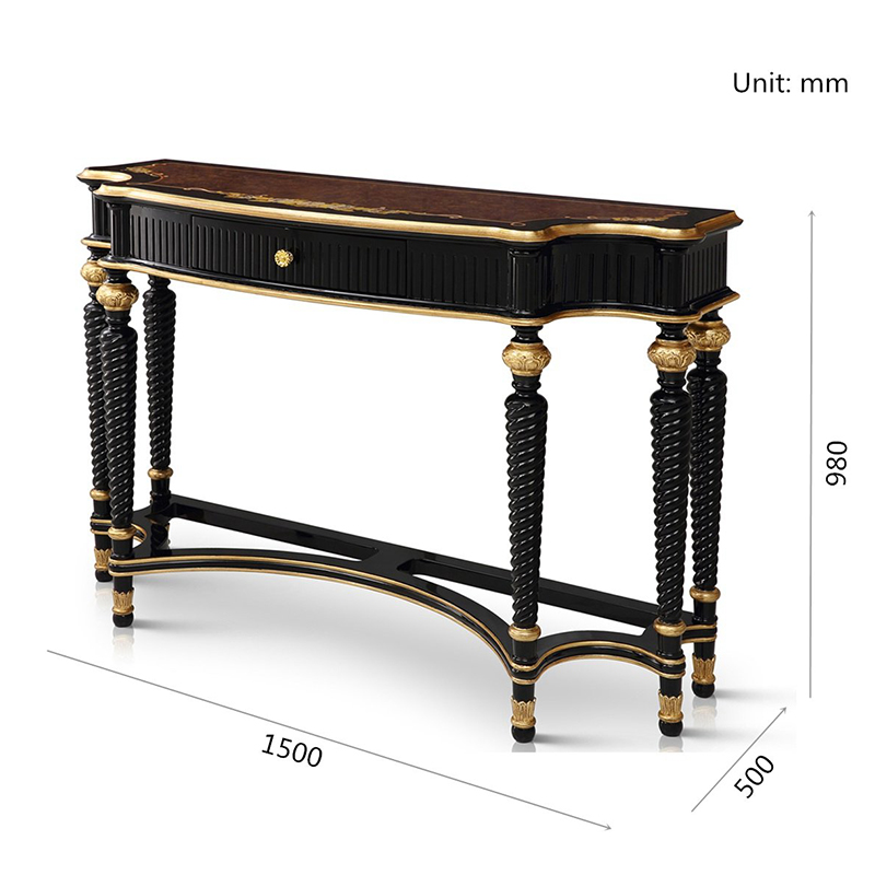 Shenzhen Furniture Lobby Narrow Table Italian Console Table with Drawer/Foyer Table