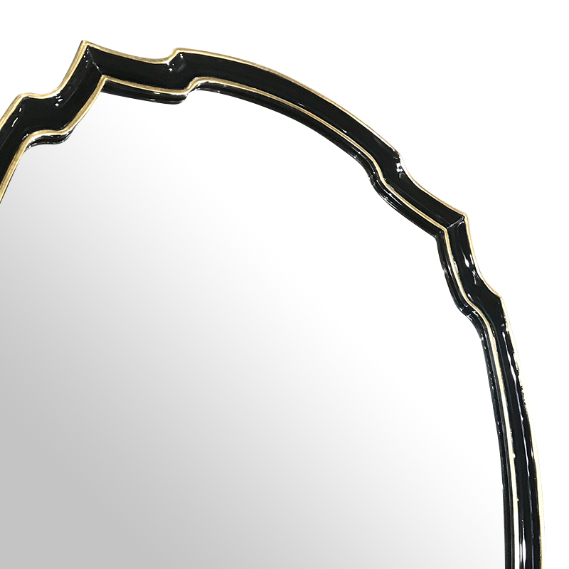 Mirror Black Framed Irregularly Shaped Wooden Wall Mirror/Console Mirror/Hanging Mirror