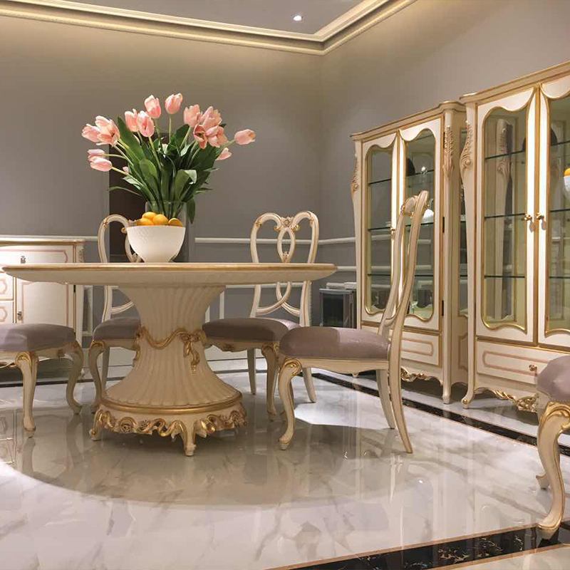 The Latest Luxury Style White and Golden Big Glass Cabinet/Curio Cabinet/Display Cabinet