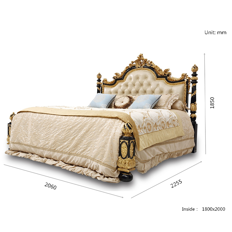 New Leather King Size Royal Bed Headboard Luxury Bed