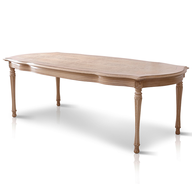 Long Ash Wood Veneered Dining Table