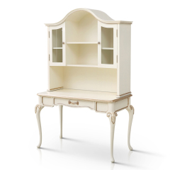 2017 Latest Multifunctional Ivory White Solid Wood Dressing Table/Bookcase