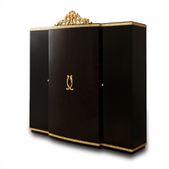 Black & Gold Large Bedroom Wardrobes for Sale