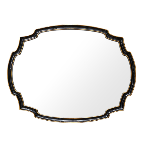 Mirror Black Framed Irregularly Shaped Wooden Wall Mirror/Console Mirror/Hanging Mirror