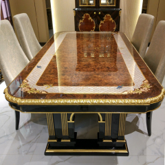 The Latest Long Wooden Dining Table with Different Kinds of Veneer