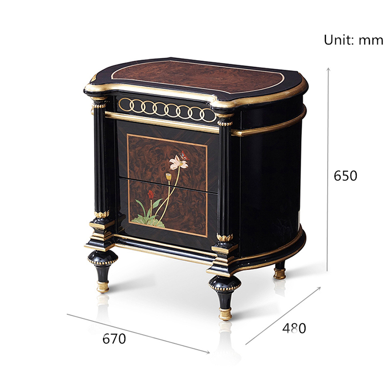 The Latest Luxury Style Wooden Nightstand The Lotus Pond by Moonlight Series