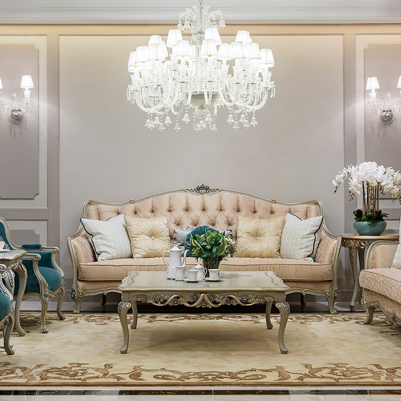 Full House Style Villa Livingroom Furniture Set Classic Style Sofa Set