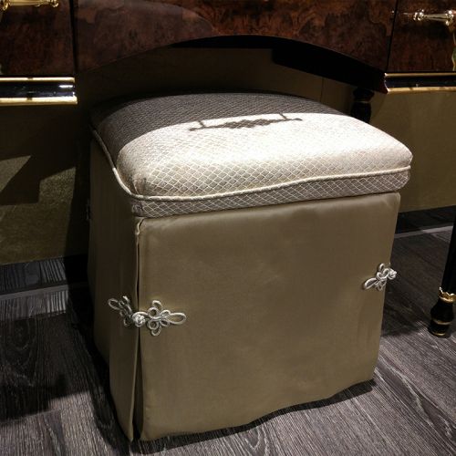 The Latest High Class Beige-colored Fabric Dressing Stool