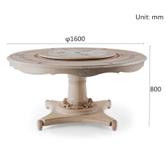 Luxury European Design Solid Round Ash Wood Dining Table