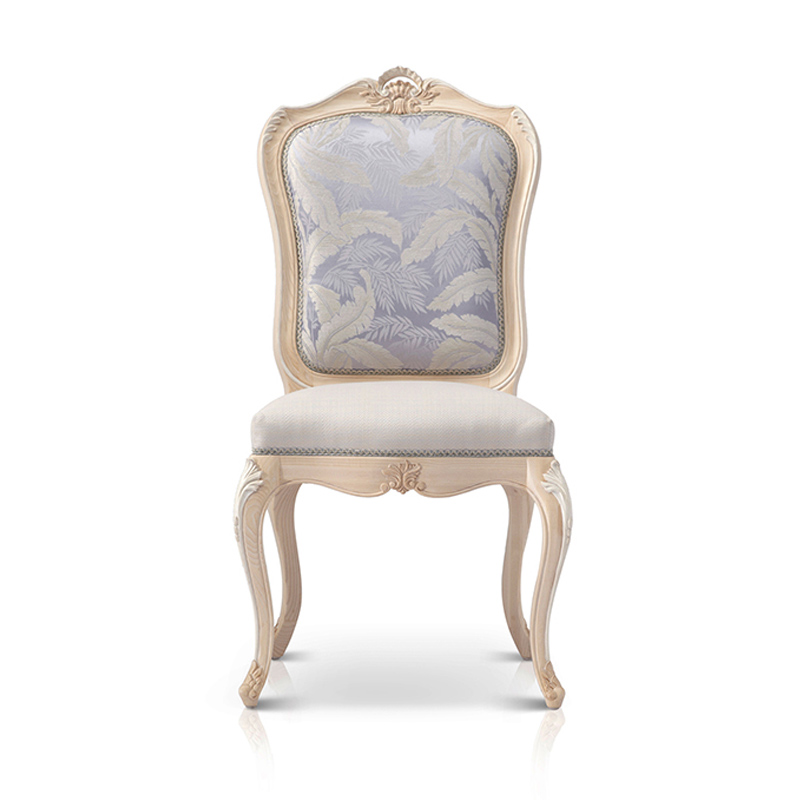 White Upholstered Oak Dining Room Chair